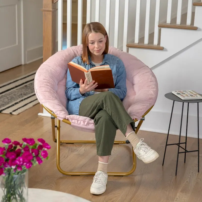 Chaise soucoupe pliante surdimensionnée – Extra large et rembourrée