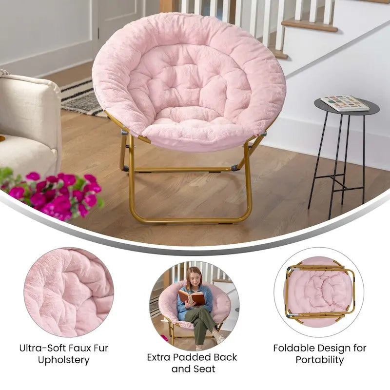 Chaise soucoupe pliante surdimensionnée – Extra large et rembourrée