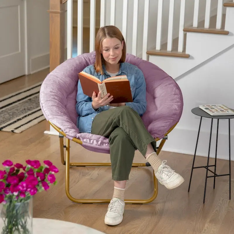 Chaise soucoupe pliante surdimensionnée – Extra large et rembourrée