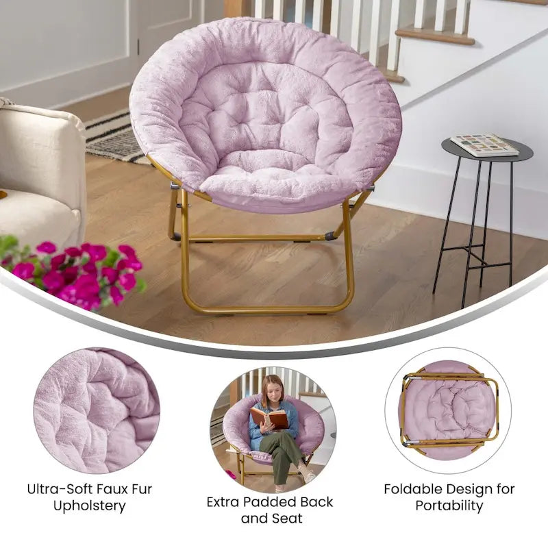 Chaise soucoupe pliante surdimensionnée – Extra large et rembourrée