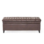 Banc de rangement capitonné avec couvercle à fermeture amortie
