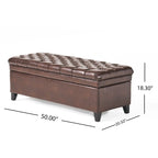 Banc de rangement capitonné avec couvercle à fermeture amortie