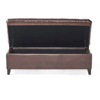Banc de rangement capitonné avec couvercle à fermeture amortie