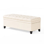 Banc de rangement capitonné avec couvercle à fermeture amortie