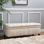 Banc de rangement capitonné avec couvercle à fermeture amortie
