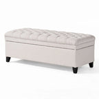 Banc de rangement capitonné avec couvercle à fermeture amortie