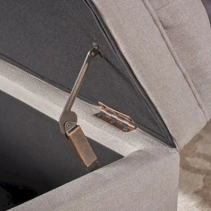 Banc de rangement capitonné avec couvercle à fermeture amortie