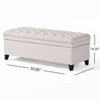 Banc de rangement capitonné avec couvercle à fermeture amortie