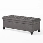 Banc de rangement capitonné avec couvercle à fermeture amortie