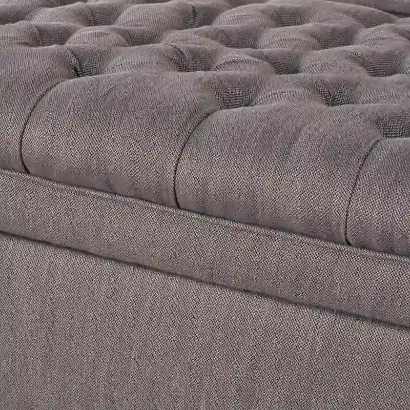 Banc de rangement capitonné avec couvercle à fermeture amortie