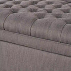 Banc de rangement capitonné avec couvercle à fermeture amortie