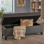 Banc de rangement capitonné avec couvercle à fermeture amortie