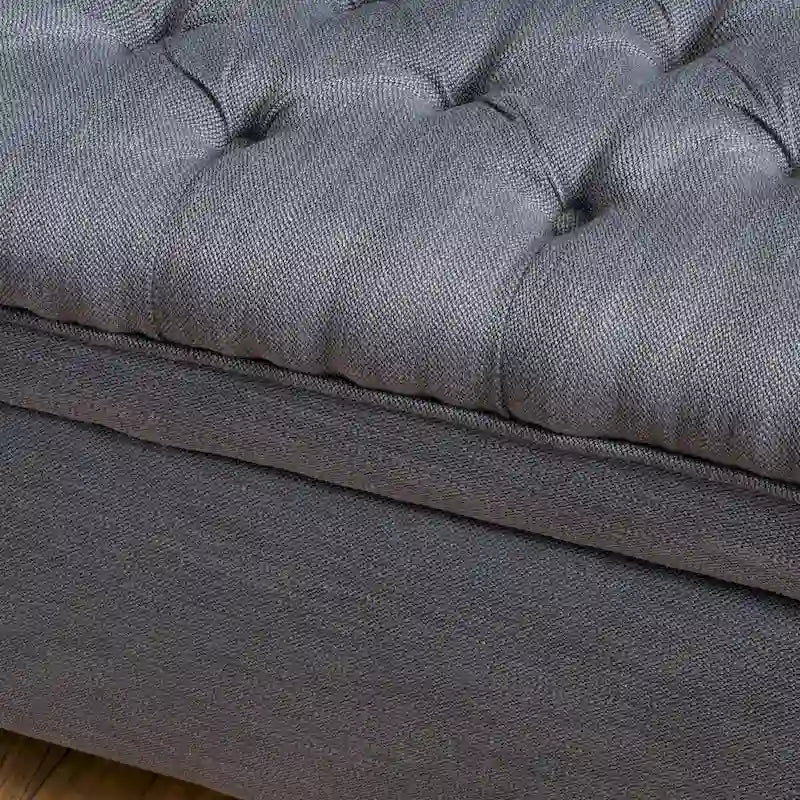 Banc de rangement capitonné avec couvercle à fermeture amortie
