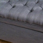 Banc de rangement capitonné avec couvercle à fermeture amortie
