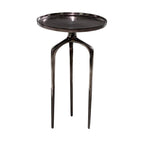 Bout de canapé d'appoint rond en métal avec piètement trépied