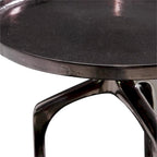 Bout de canapé d'appoint rond en métal avec piètement trépied