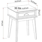 Table d'appoint haute avec tiroir à extension complète et concentrateur USB intégré