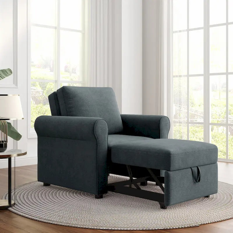 Fauteuil-lit convertible 3-en-1 – Canapé, chaise longue et lit avec dossier réglable