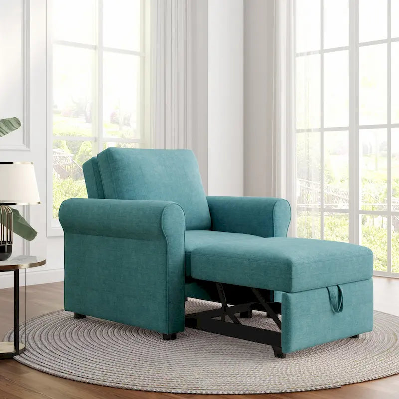 Fauteuil-lit convertible 3-en-1 – Canapé, chaise longue et lit avec dossier réglable