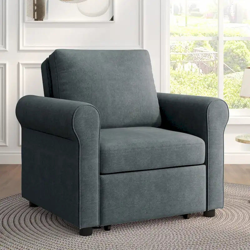 Fauteuil-lit convertible 3-en-1 – Canapé, chaise longue et lit avec dossier réglable