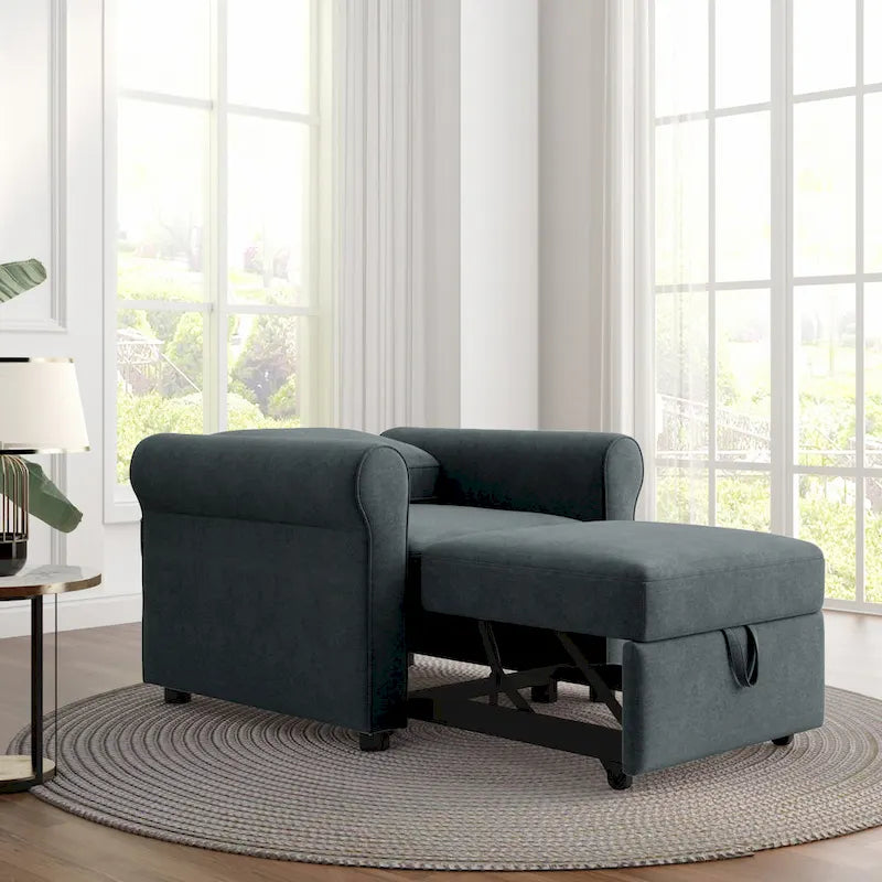 Fauteuil-lit convertible 3-en-1 – Canapé, chaise longue et lit avec dossier réglable