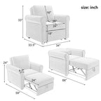 Fauteuil-lit convertible 3-en-1 – Canapé, chaise longue et lit avec dossier réglable