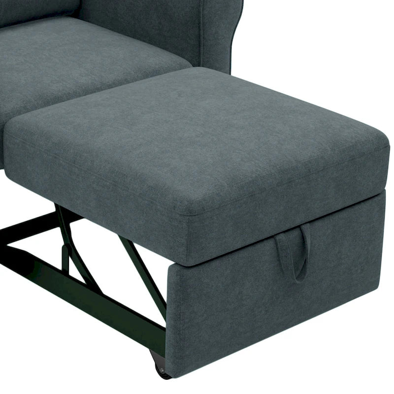 Fauteuil-lit convertible 3-en-1 – Canapé, chaise longue et lit avec dossier réglable