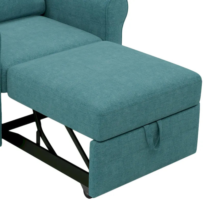 Fauteuil-lit convertible 3-en-1 – Canapé, chaise longue et lit avec dossier réglable
