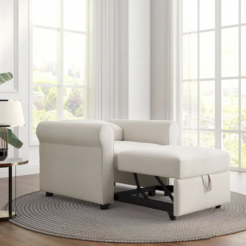 Fauteuil-lit convertible 3-en-1 – Canapé, chaise longue et lit avec dossier réglable