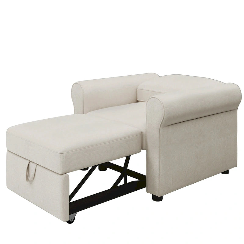Fauteuil-lit convertible 3-en-1 – Canapé, chaise longue et lit avec dossier réglable