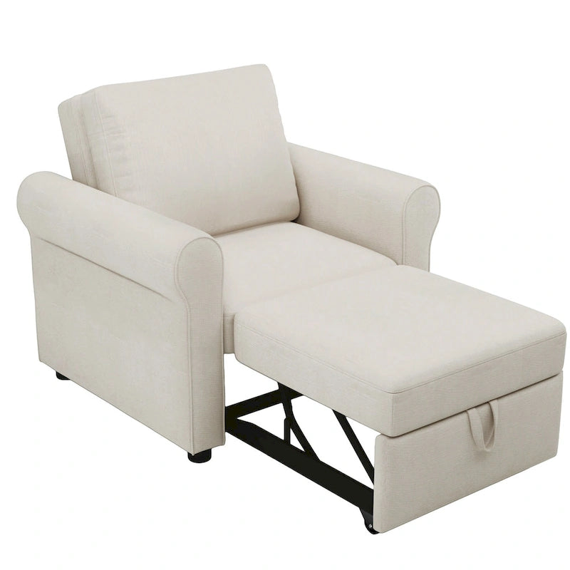 Fauteuil-lit convertible 3-en-1 – Canapé, chaise longue et lit avec dossier réglable