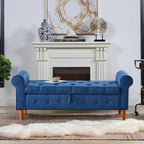 Banc de rangement capitonné de 157 cm avec accoudoirs roulés