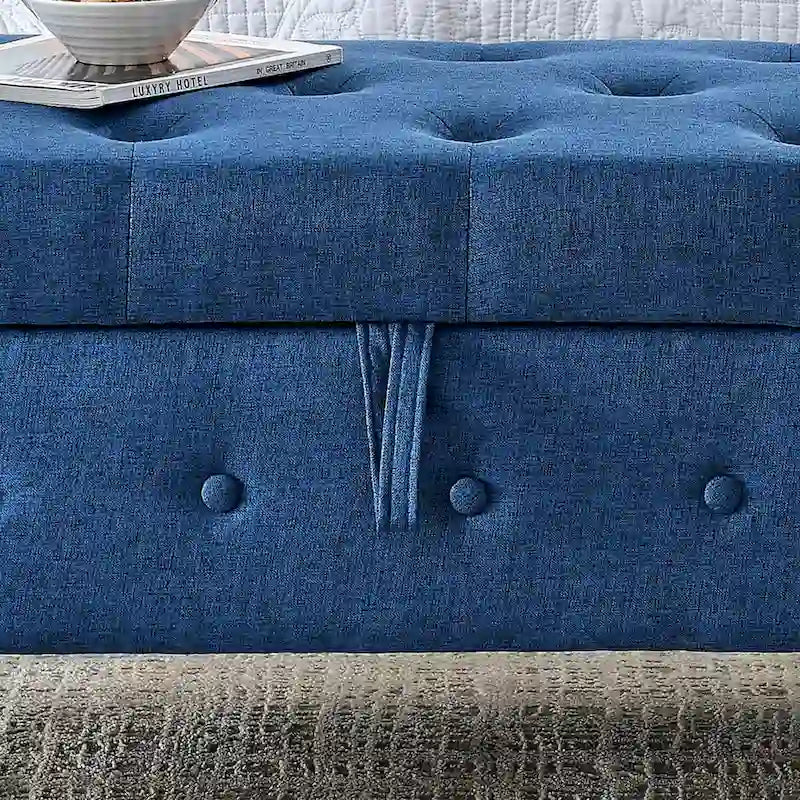 Banc de rangement capitonné de 157 cm avec accoudoirs roulés