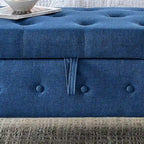 Banc de rangement capitonné de 157 cm avec accoudoirs roulés