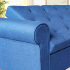 Banc de rangement capitonné de 157 cm avec accoudoirs roulés