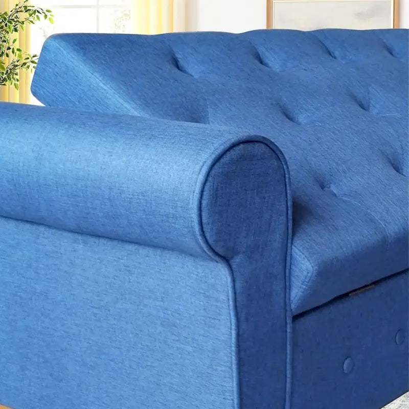 Banc de rangement capitonné de 157 cm avec accoudoirs roulés