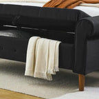 Banc de rangement capitonné de 157 cm avec accoudoirs roulés