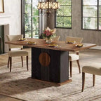 Table de salle à manger rectangulaire de 55 pouces avec plateau en bois