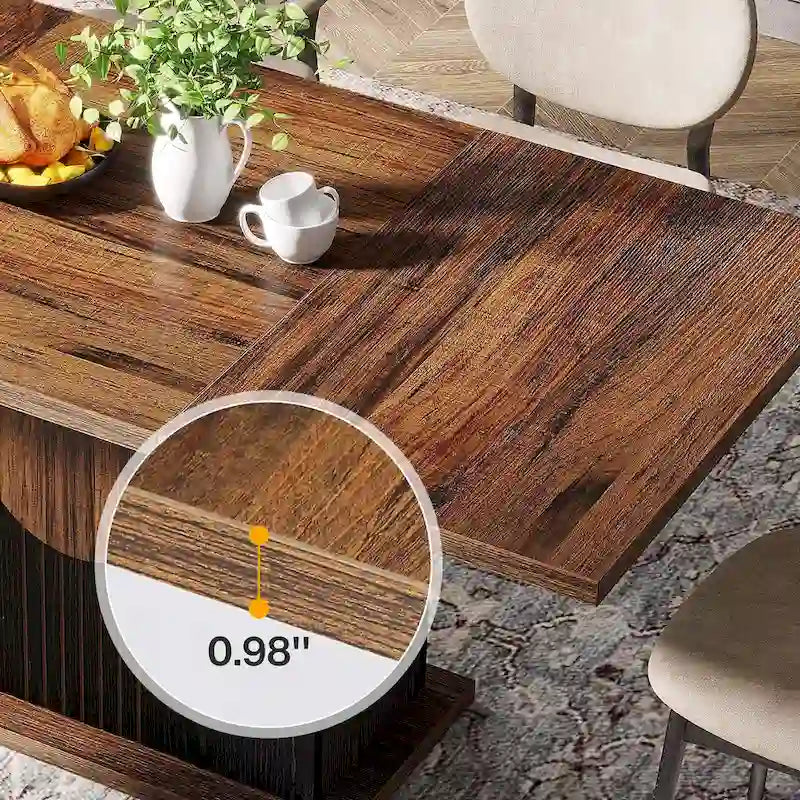 Table de salle à manger rectangulaire de 55 pouces avec plateau en bois