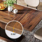 Table de salle à manger rectangulaire de 55 pouces avec plateau en bois