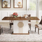 Table de salle à manger rectangulaire de 55 pouces avec plateau en bois