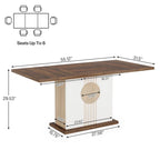 Table de salle à manger rectangulaire de 55 pouces avec plateau en bois