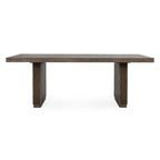 Table de salle à manger en pin recyclé de 82 pouces avec piètement rainuré