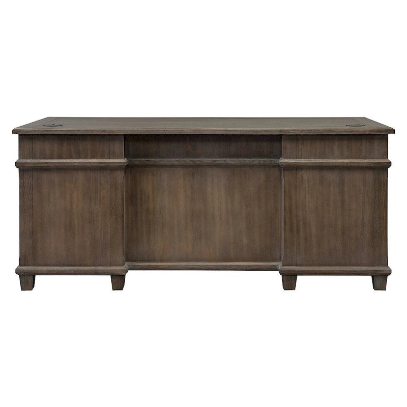 Bureau de direction à double piédestal gris délavé