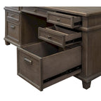 Bureau de direction à double piédestal gris délavé