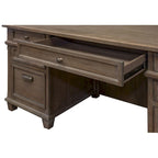 Bureau de direction à double piédestal gris délavé