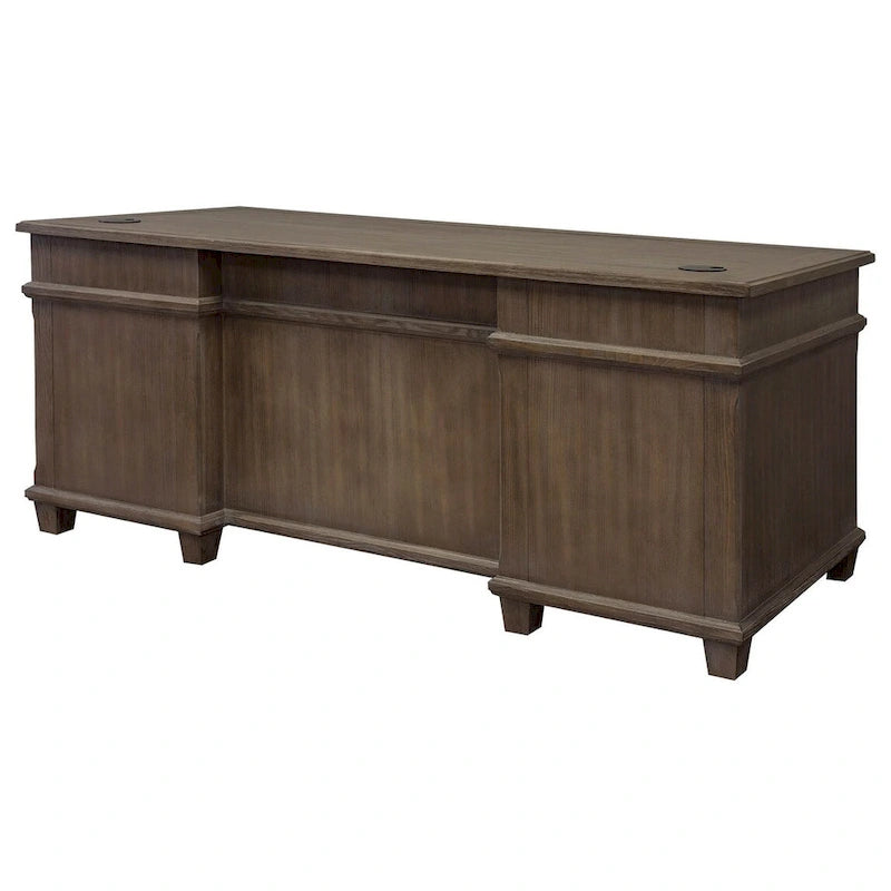 Bureau de direction à double piédestal gris délavé