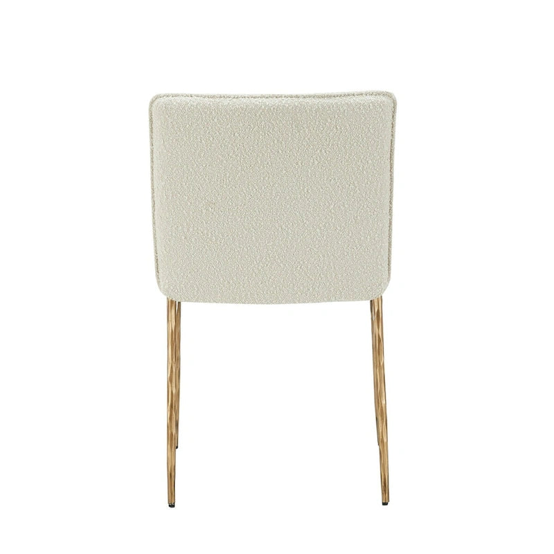 Chaise de salle à manger moderne capitonnée avec pieds en laiton doré