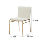 Chaise de salle à manger moderne capitonnée avec pieds en laiton doré