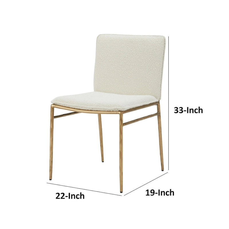 Chaise de salle à manger moderne capitonnée avec pieds en laiton doré